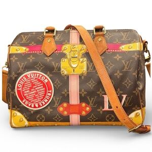 Louis Vuitton speedy 30 bandueliere limited edition summer trank bag
